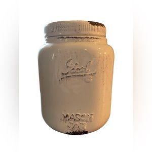 Home Essentials Large Ceramic Mason Jar Style Container